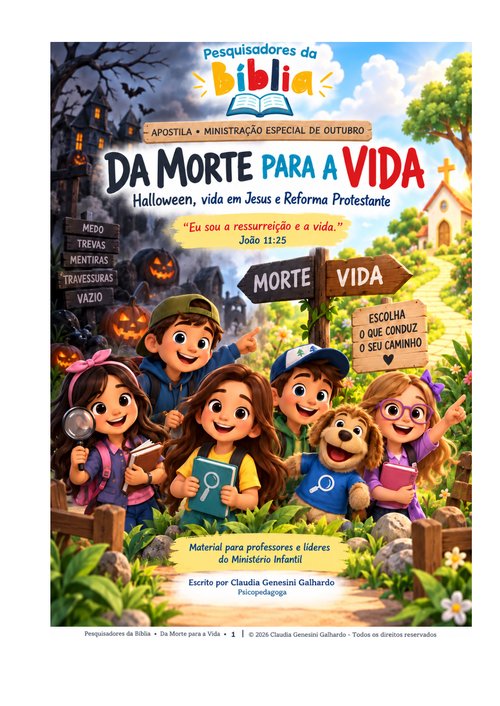 Capa da apostila Da morte para a vida